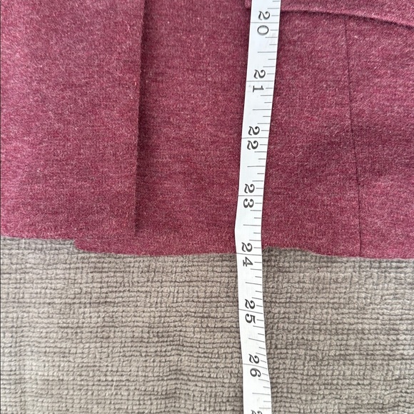 Anthropologie Cartonnier Maroon Burgundy Knit V-Neck Single Button Blazer Jacket - Picture 7 of 9